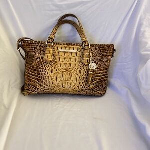 Crocodile Embossed Tan Handbag